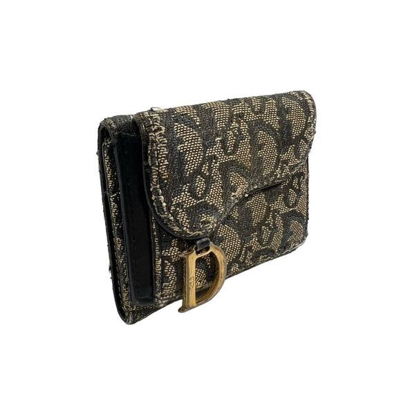 DIOR Authentic and Rare Saddle Diorissimo Christian Dior Compact Wallet Canvas L - Picture 2 of 11